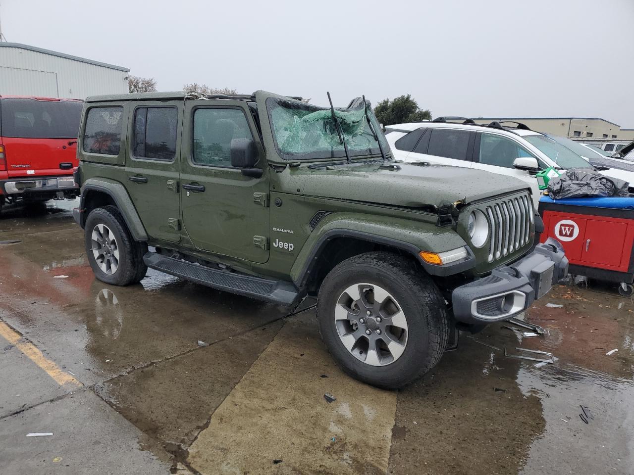 2021 Jeep Wrangler VIN 1C4HJXEN5MW697987 Copart auction photo, rollover damage thumbnail 4