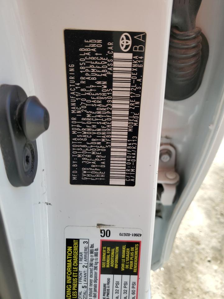 2015 Toyota Corolla VIN 5YFBURHE0FP239015 Copart auction photo, front end damage thumbnail 15