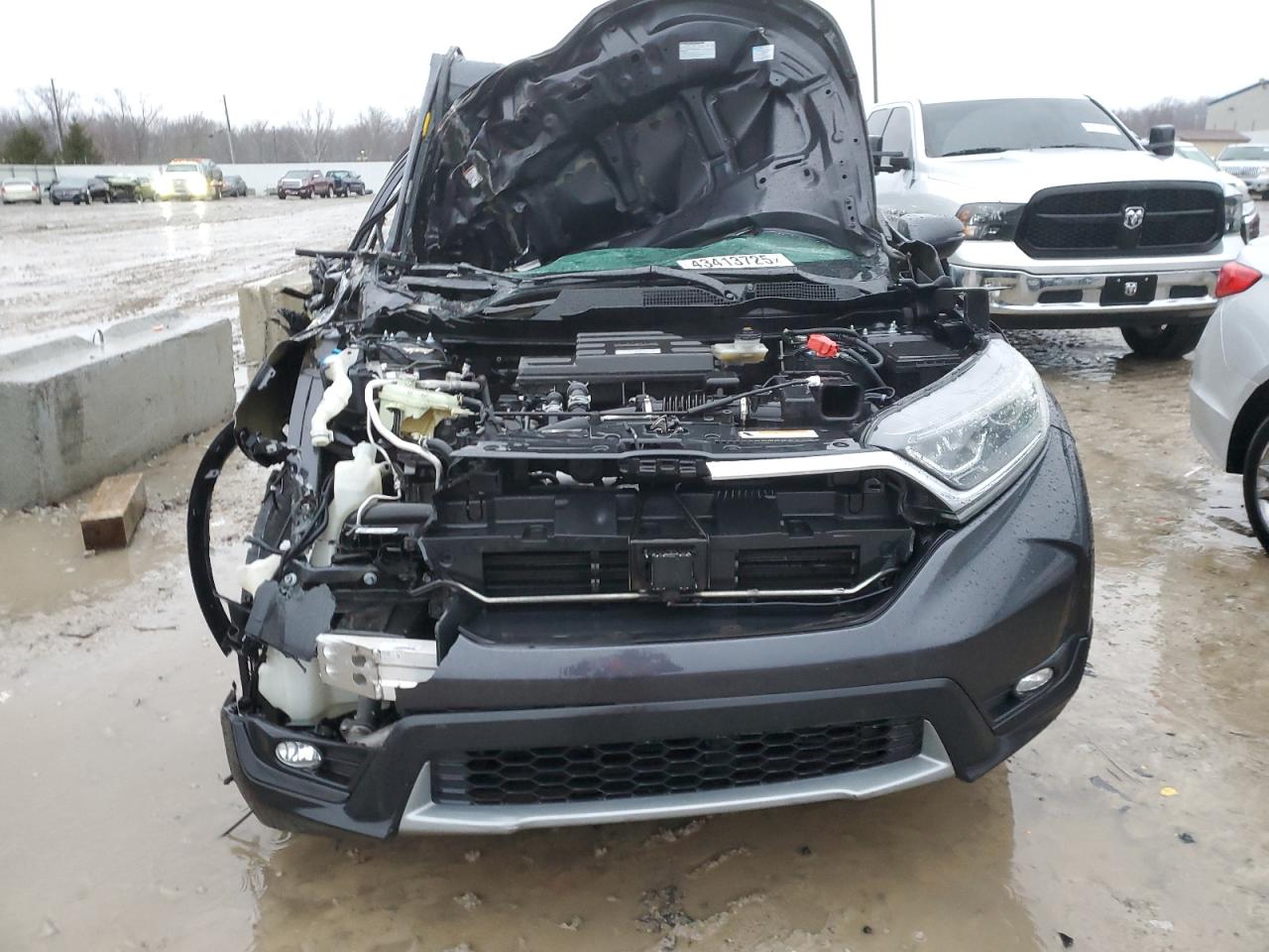 2017 Honda CR-V VIN 5J6RW2H51HL042652 Copart auction photo, top/roof / front end damage thumbnail 5