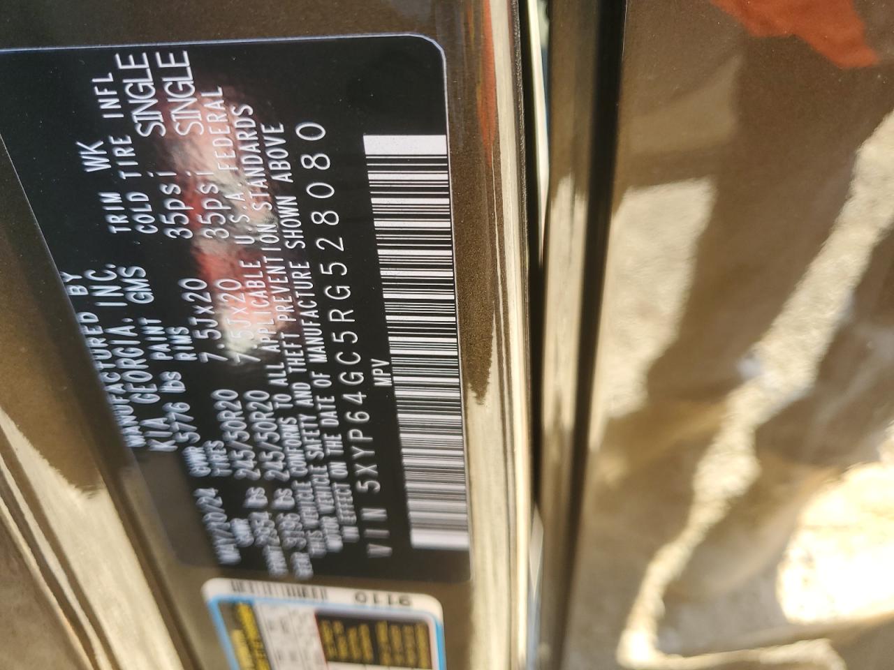 2024 KIA Telluride VIN 5XYP64GC5RG528080 Copart auction photo, burn / minor dent/scratches damage thumbnail 13