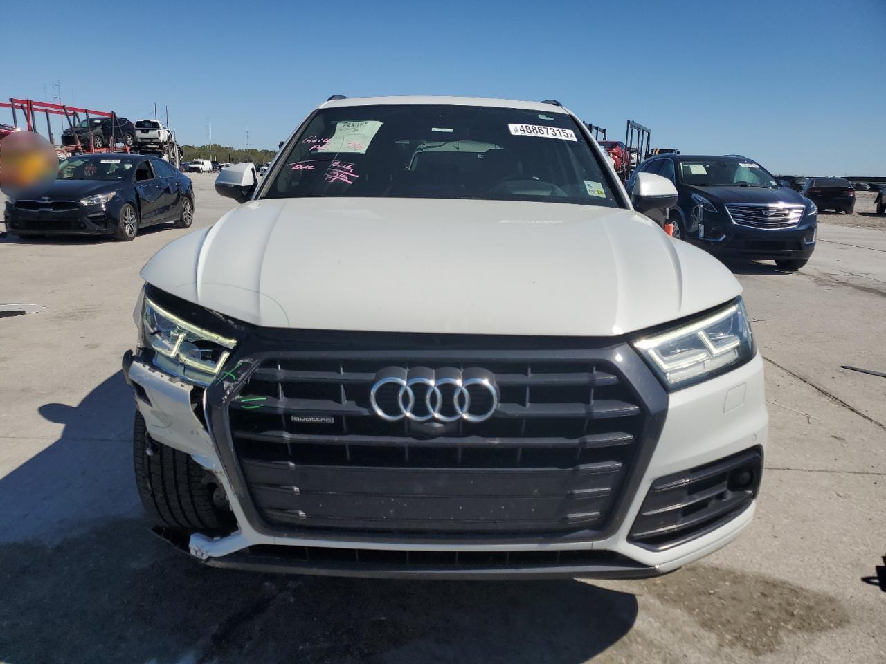 2019 Audi Q5 VIN WA1CNAFY1K2117105 Copart auction photo, front end / side damage thumbnail 5