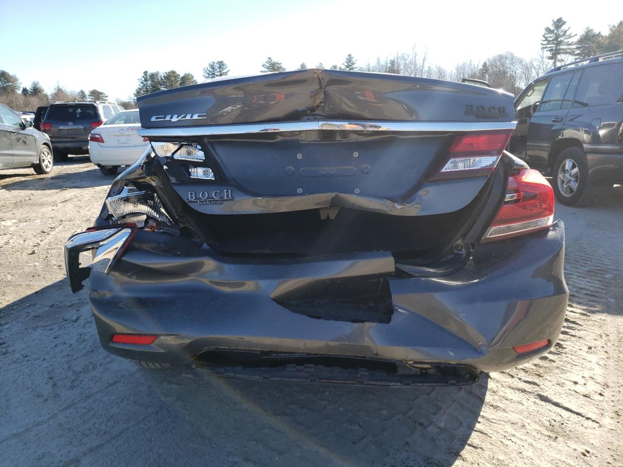 2013 Honda Civic VIN 2HGFB2F55DH572302 Copart auction photo, rear end damage thumbnail 6