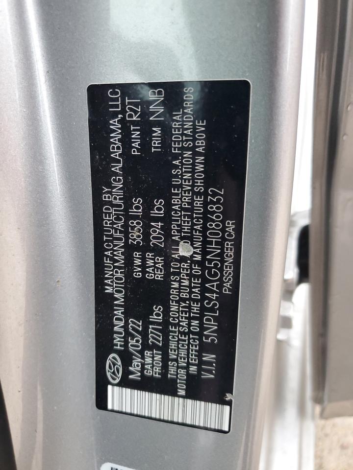 2022 Hyundai Elantra VIN 5NPLS4AG5NH086832 Copart auction photo, front end / rear end damage thumbnail 14