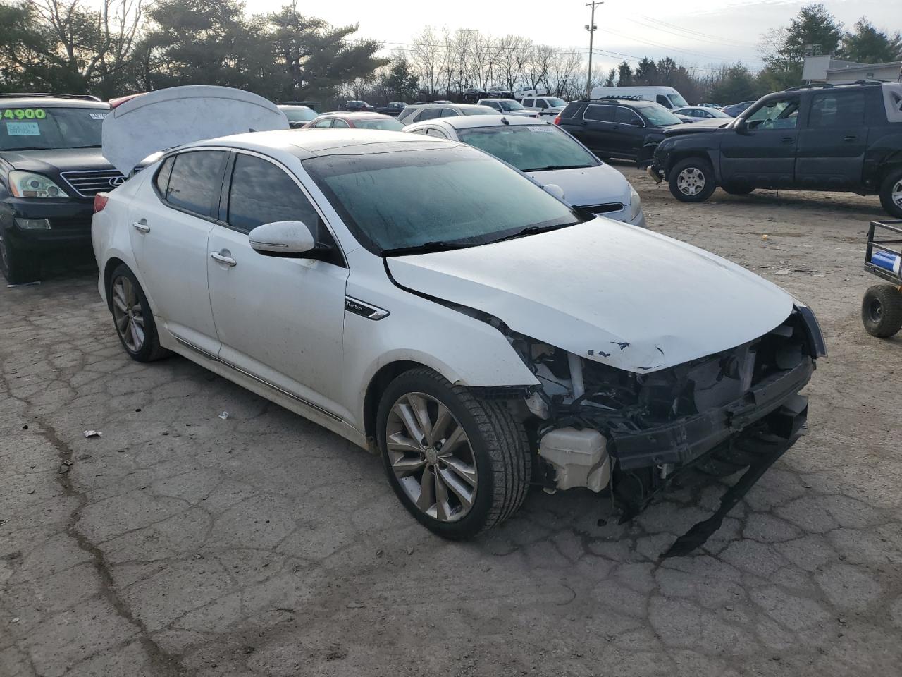 2014 KIA Optima VIN 5XXGR4A65EG297190 Copart auction photo, front end damage thumbnail 4