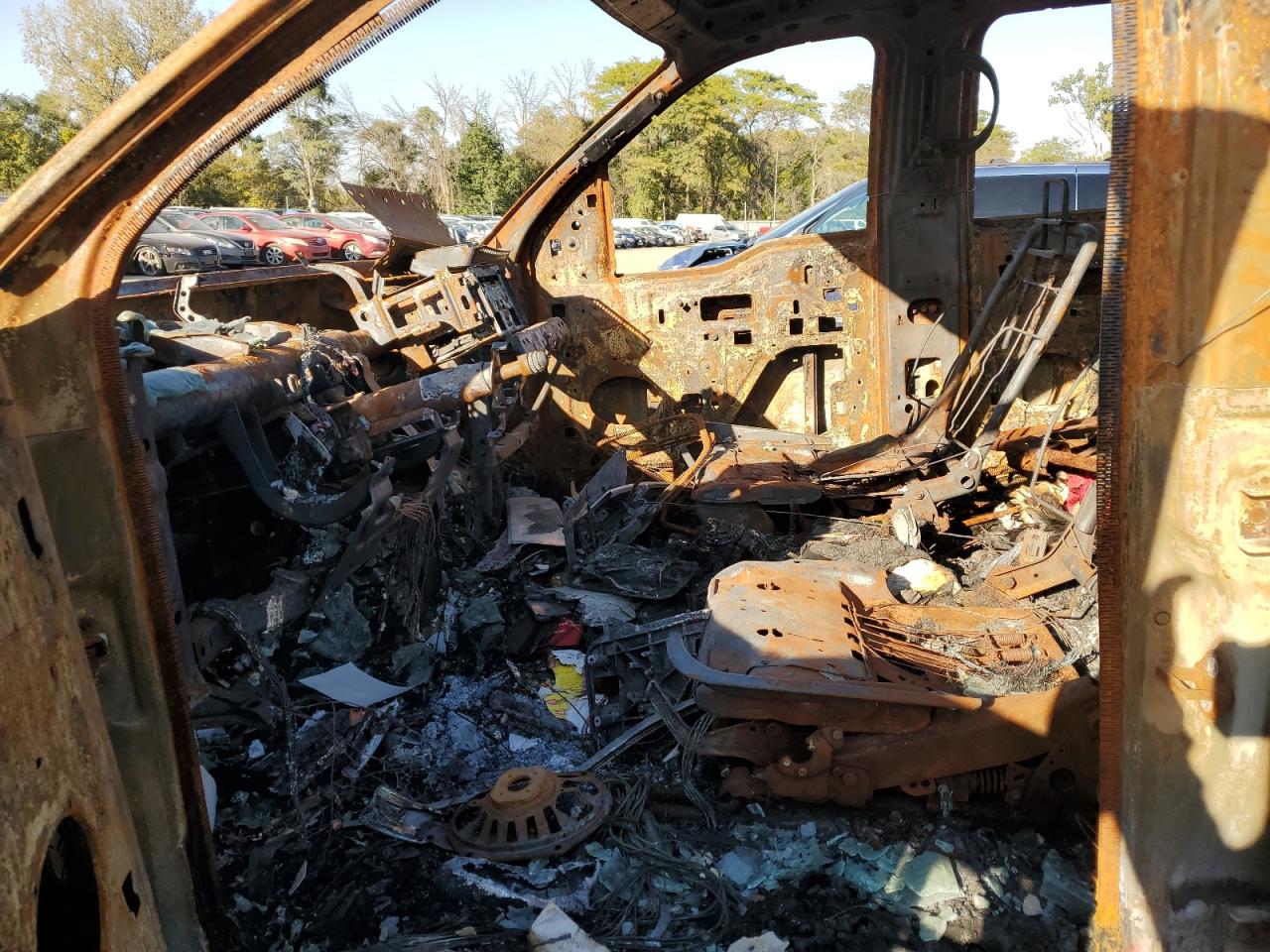 2005 Ford F-150 VIN 1FTPW14505FA96175 Copart auction photo, burn damage thumbnail 7