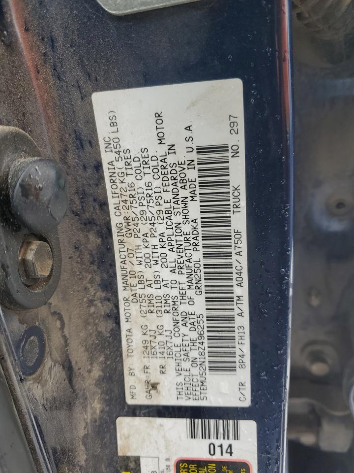2008 Toyota Tacoma VIN 5TEMU52N18Z496255 Copart auction photo, front end damage thumbnail 12