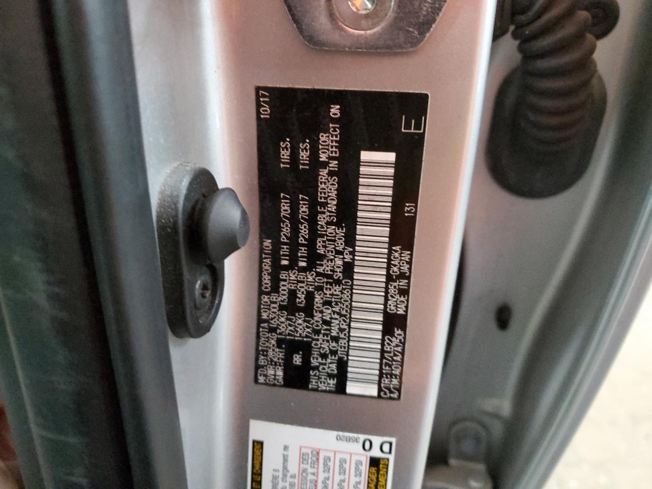 2018 Toyota 4Runner VIN JTEBU5JR2J5508610 Copart auction photo, front end damage thumbnail 14