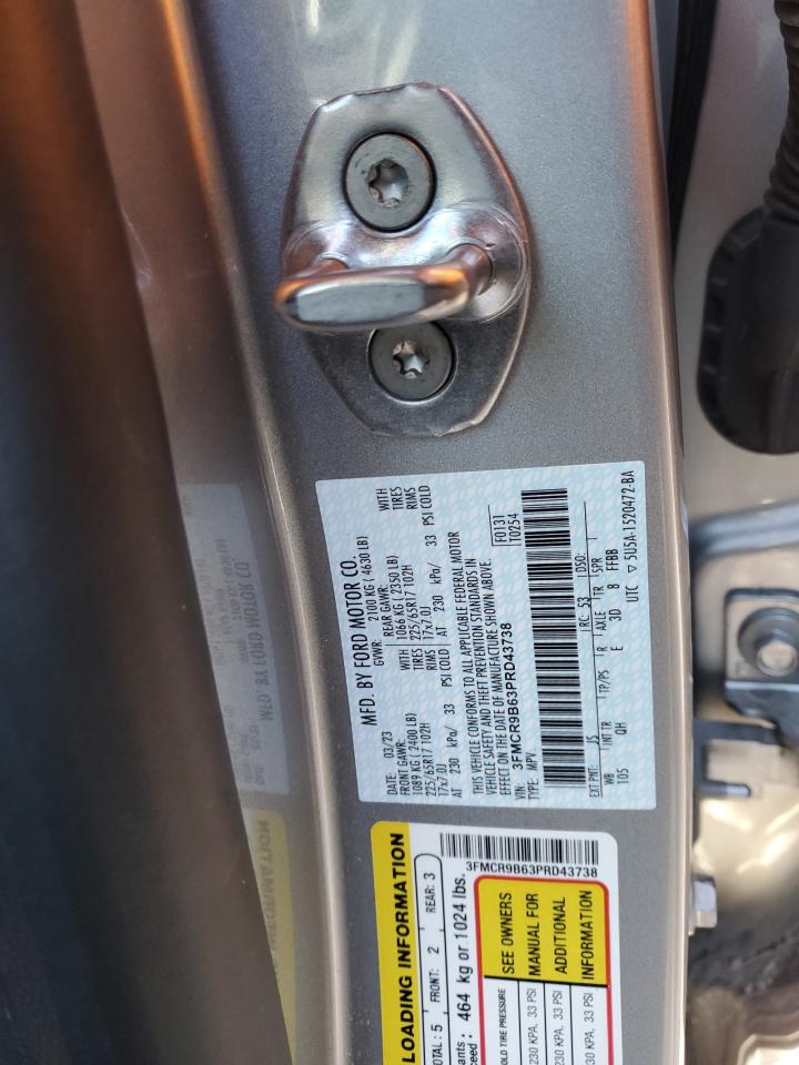 2023 Ford Bronco VIN 3FMCR9B63PRD43738 Copart auction photo, front end damage thumbnail 15