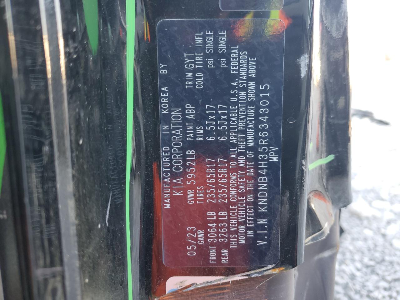 2024 KIA Carnival VIN KNDNB4H35R6343015 Copart auction photo, side damage thumbnail 14