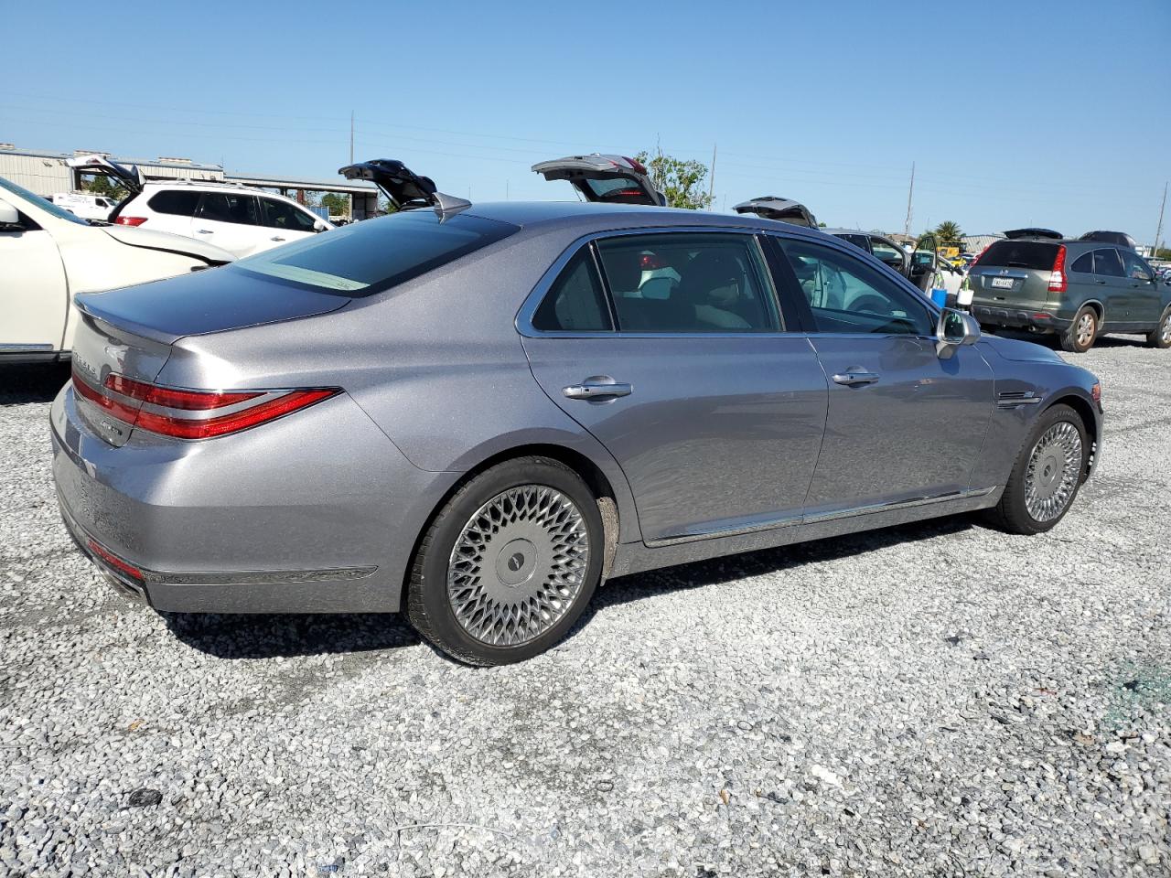 2022 Genesis G90 VIN KMTF54PH0NU096101 Copart auction photo, front end damage thumbnail 3