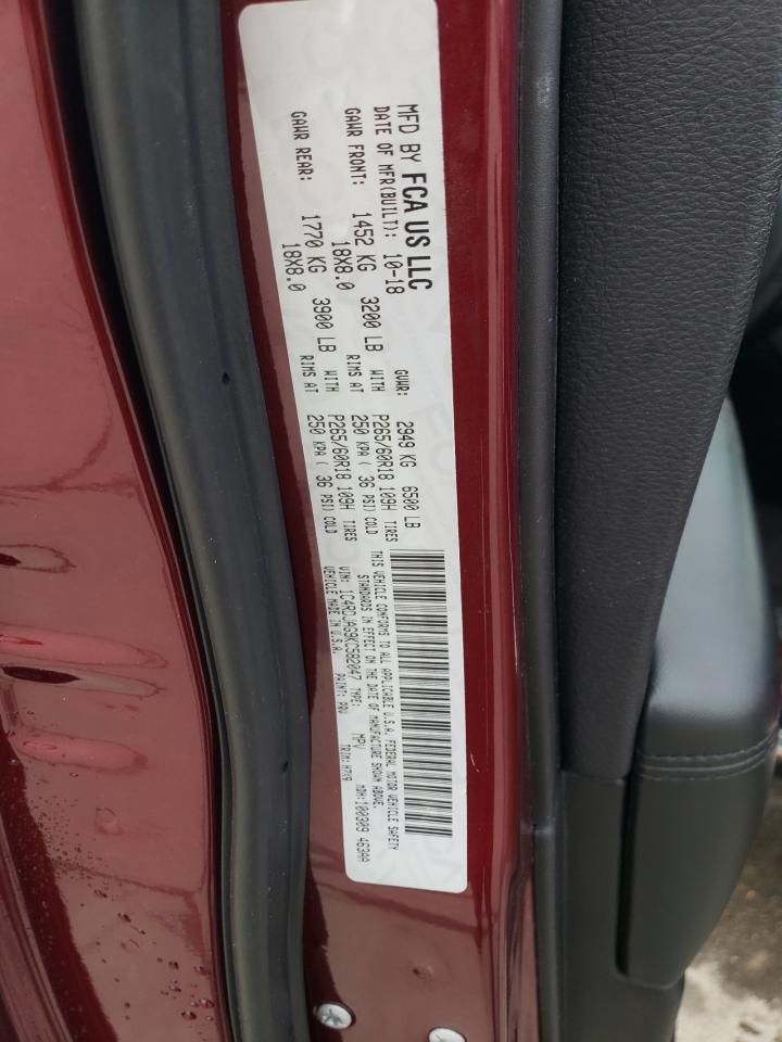 2019 Dodge Durango VIN 1C4RDJAG9KC582047 Copart auction photo, front end damage thumbnail 14