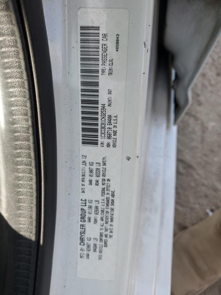 2012 Chrysler 200 VIN 1C3CCBCB1CN325944 Copart auction photo, front end / minor dent/scratches damage thumbnail 14