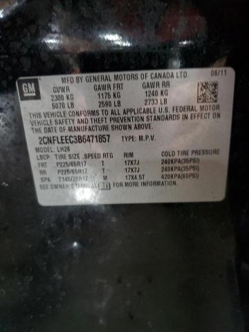 2011 Chevrolet Equinox VIN 2CNFLEEC3B6471857 Copart auction photo, side / hail damage thumbnail 12