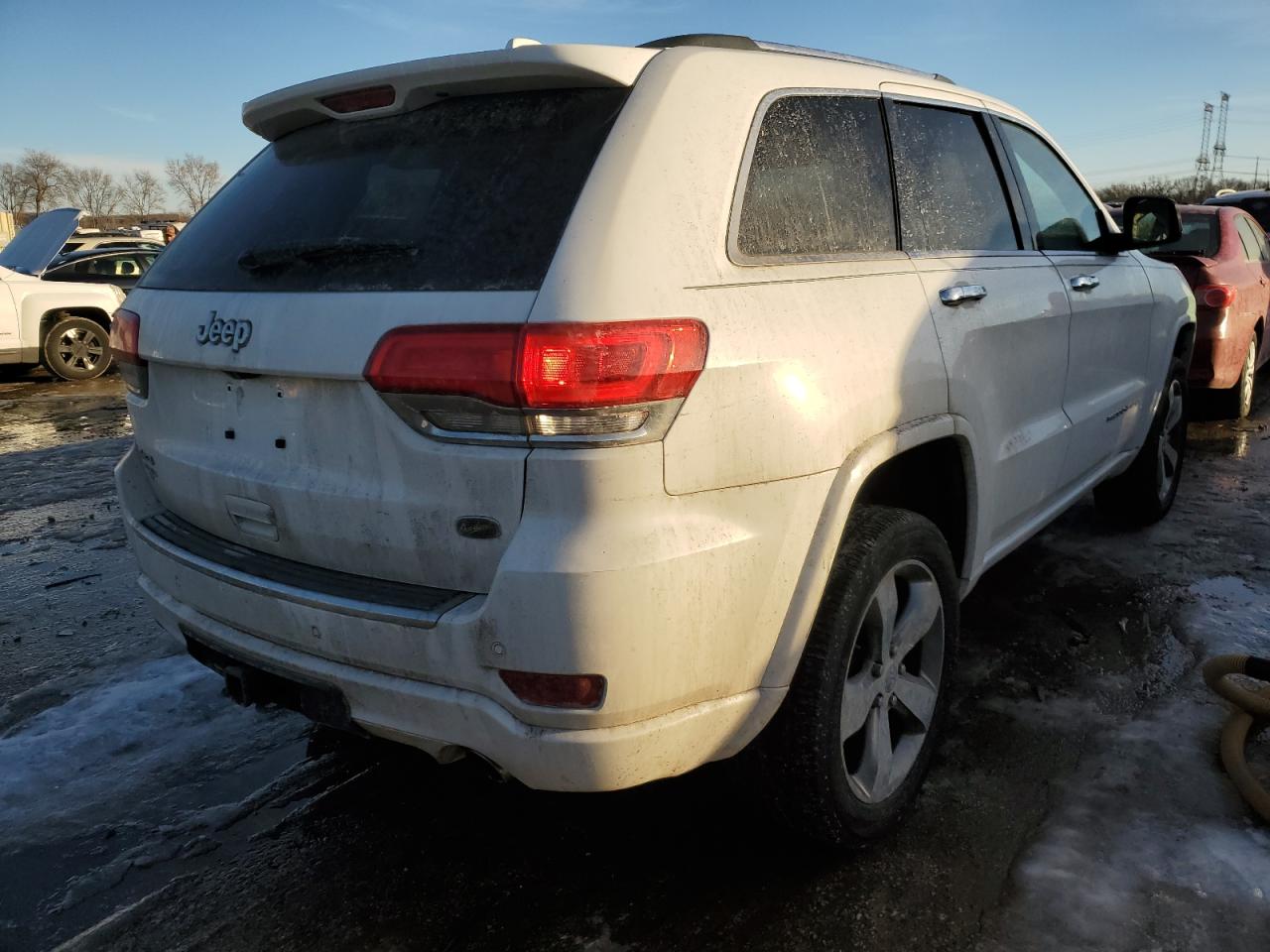2014 Jeep Grand Cherokee VIN 1C4RJFCG6EC502761 Copart auction photo, side / rear end damage thumbnail 3
