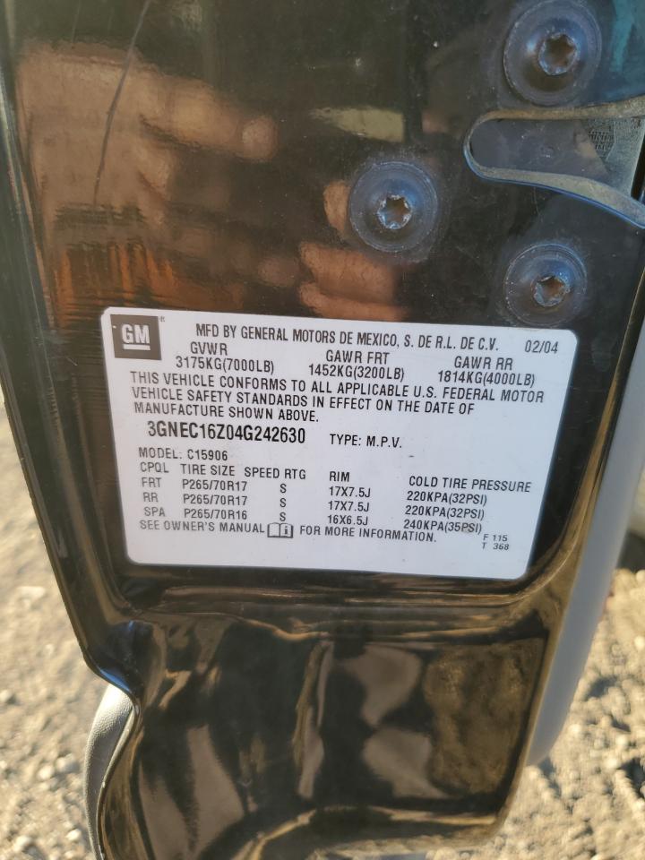 2004 Chevrolet Suburban VIN 3GNEC16Z04G242630 Copart auction photo, vandalism damage thumbnail 13