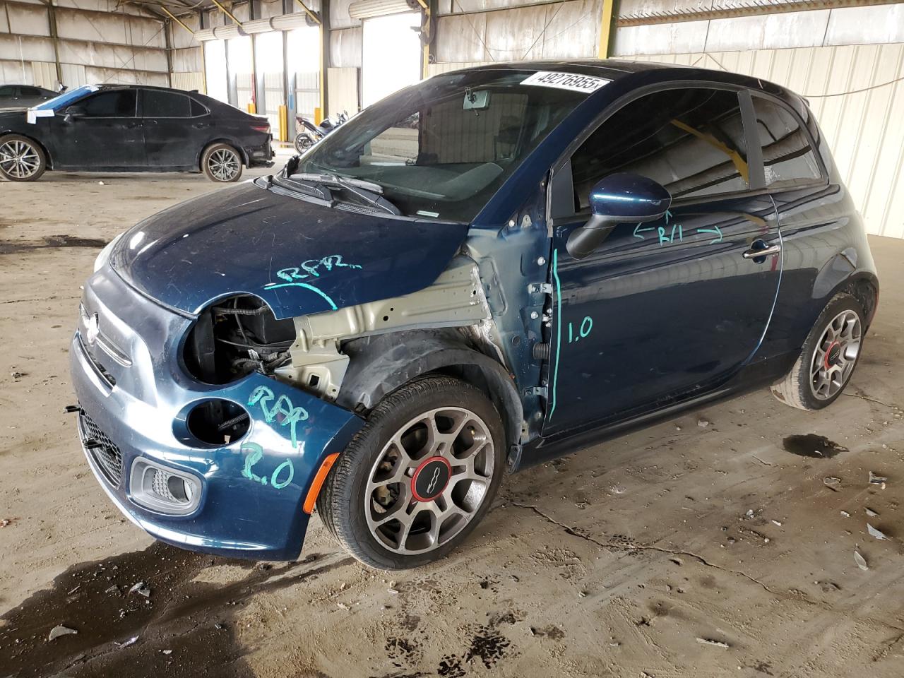 2013 Fiat 500 VIN 3C3CFFBR8DT514587 - Copart auction photo