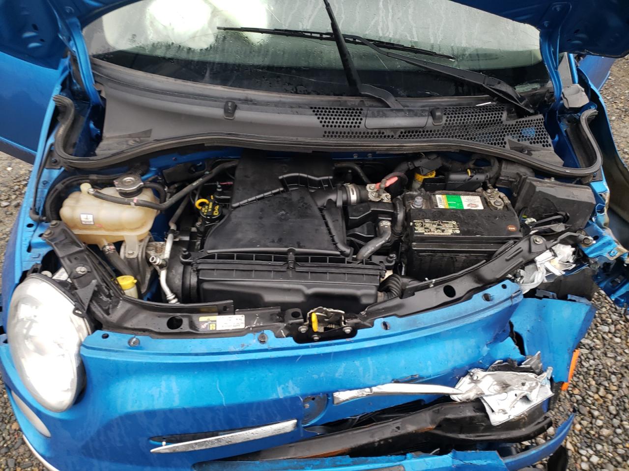 2015 Fiat 500 VIN 3C3CFFCR6FT624362 Copart auction photo, front end / side damage thumbnail 12