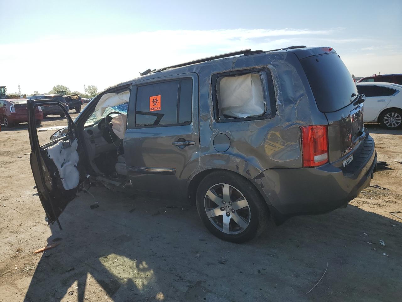 2012 Honda Pilot VIN 5FNYF4H98CB066166 Copart auction photo, all over damage thumbnail 2