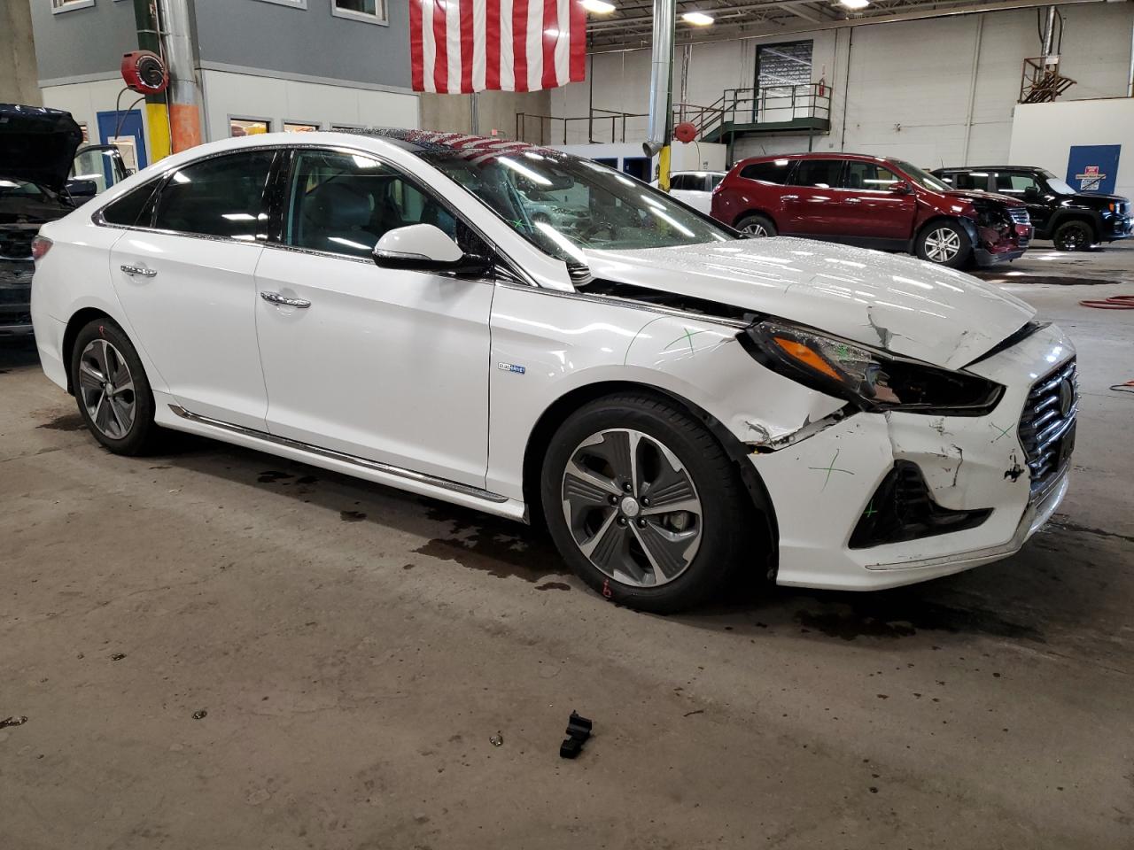 2018 Hyundai Sonata VIN KMHE34L31JA084041 Copart auction photo, front end damage thumbnail 4