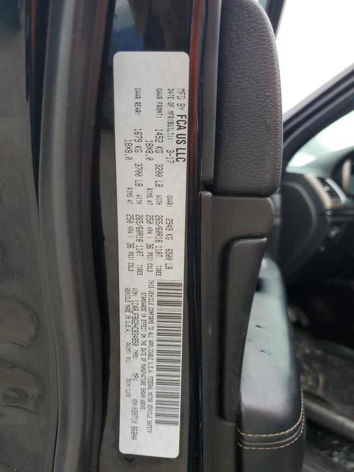 2017 Jeep Grand Cherokee VIN 1C4RJFBG2HC834850 Copart auction photo, all over damage thumbnail 16