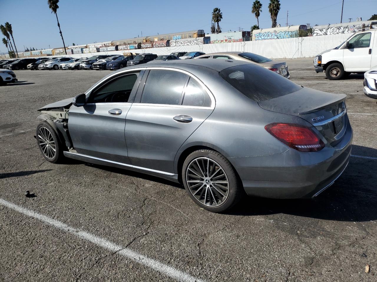 2019 Mercedes-Benz C-klasse VIN 55SWF8DB5KU299264 Copart auction photo, front end damage thumbnail 2