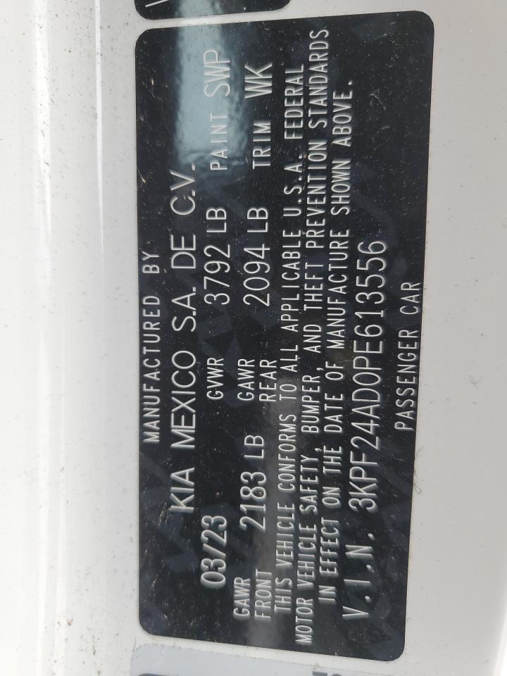 2023 KIA Forte VIN 3KPF24AD0PE613556 Copart auction photo, front end damage thumbnail 15