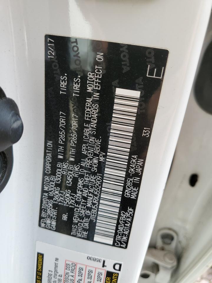 2018 Toyota 4Runner VIN JTEBU5JRXJ5529091 Copart auction photo, front end / side damage thumbnail 13