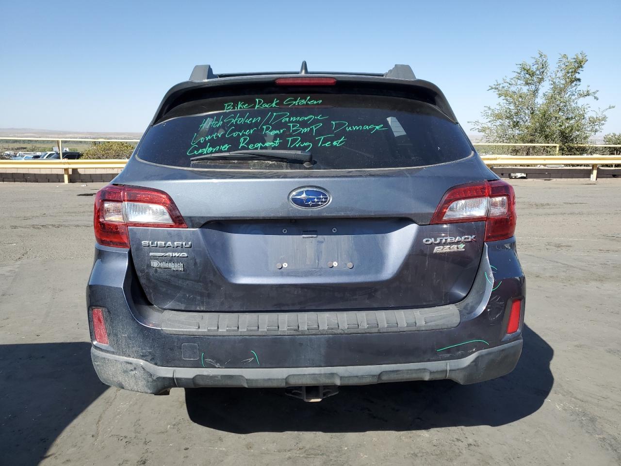 2017 Subaru Outback VIN 4S4BSACC3H3425281 Copart auction photo, biohazard/chemical / vandalism damage thumbnail 6