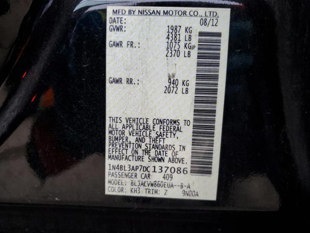 2013 Nissan Altima VIN 1N4BL3AP7DC137086 Copart auction photo, front end damage thumbnail 12