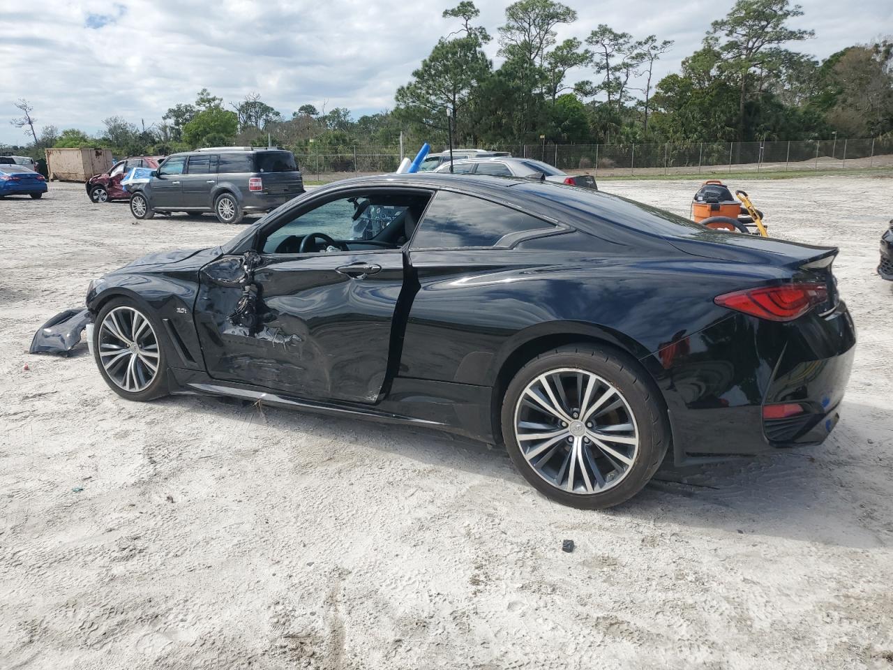 2018 Infiniti Q60 VIN JN1EV7EK9JM343347 Copart auction photo, front end / side damage thumbnail 2