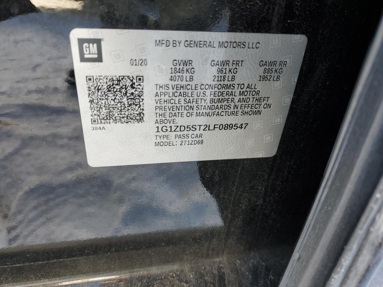 2020 Chevrolet Malibu VIN 1G1ZD5ST2LF089547 Copart auction photo, front end damage thumbnail 12