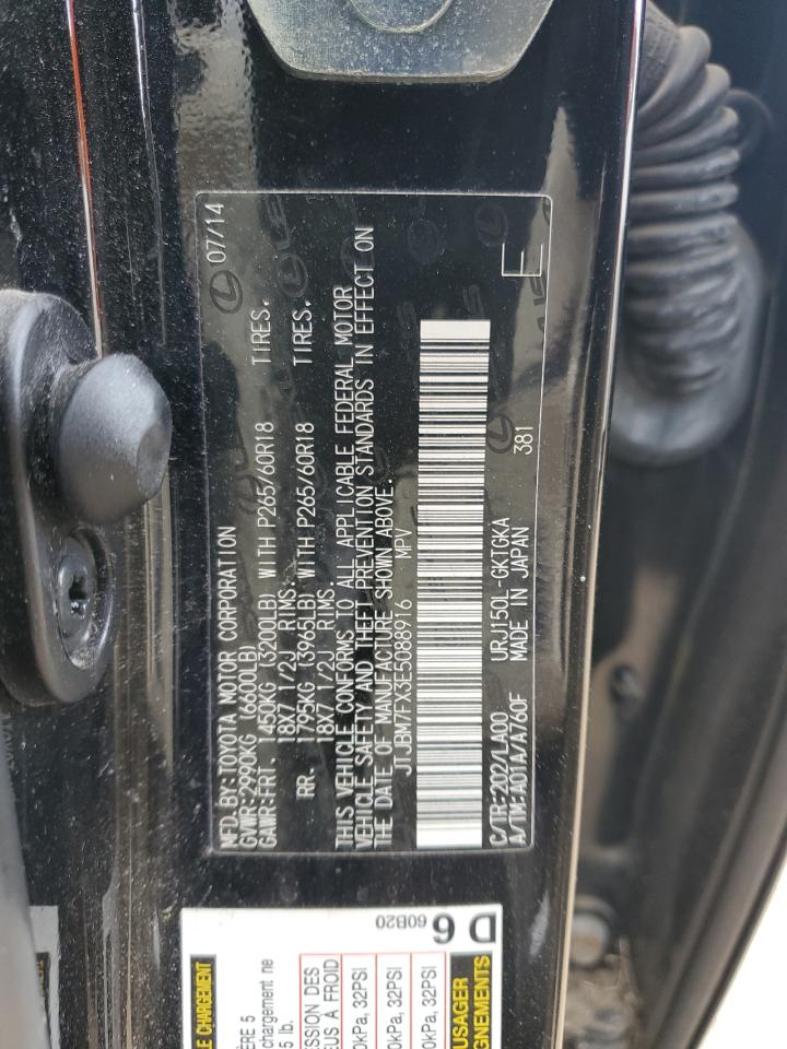 2014 Lexus GX VIN JTJBM7FX3E5088916 Copart auction photo, side damage thumbnail 15