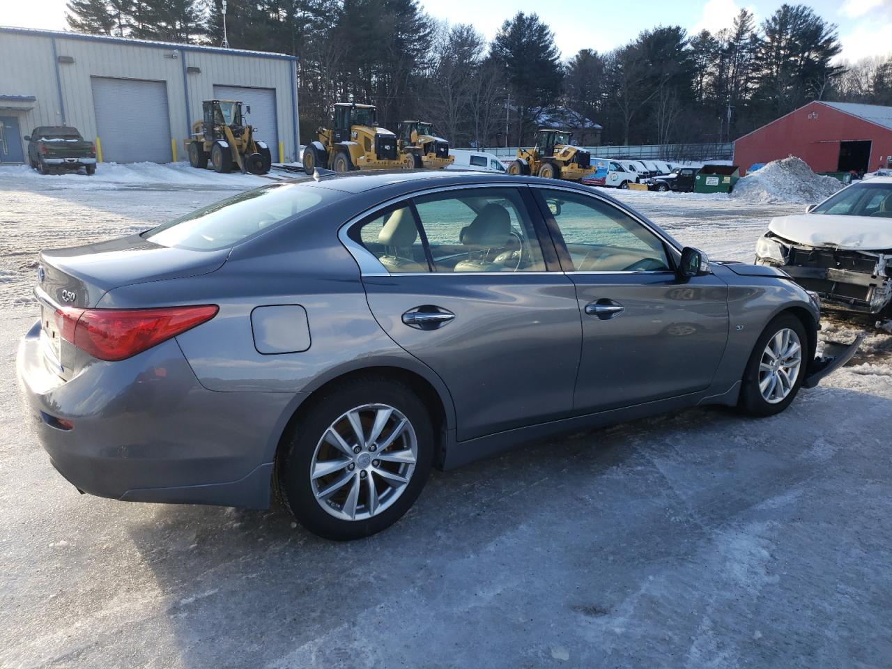 2014 Infiniti Q50 VIN JN1BV7ARXEM694862 Copart auction photo, front end damage thumbnail 3