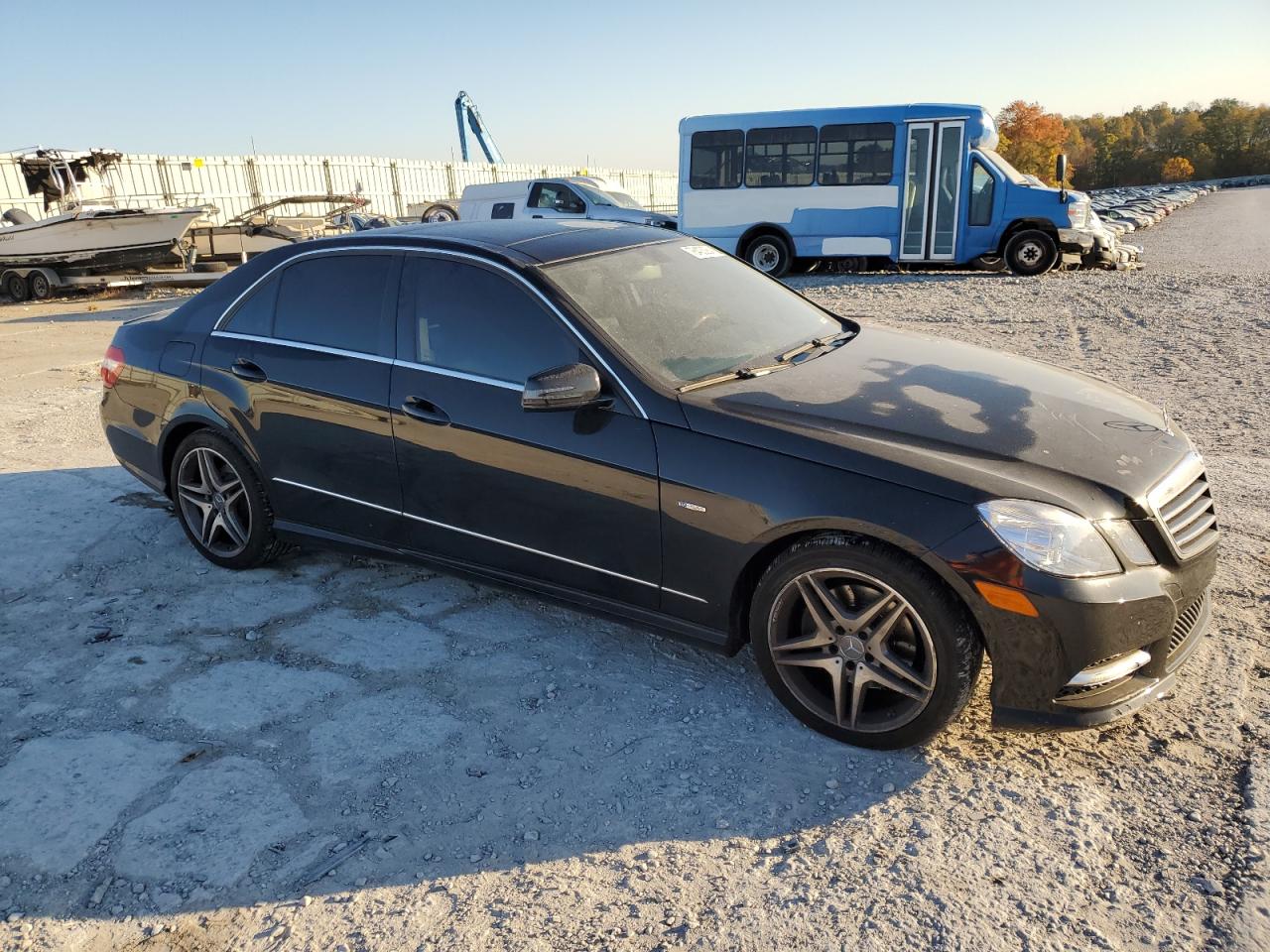 2012 Mercedes-Benz E-klasse VIN WDDHF8JB1CA632221 Copart auction photo, front end / side damage thumbnail 4