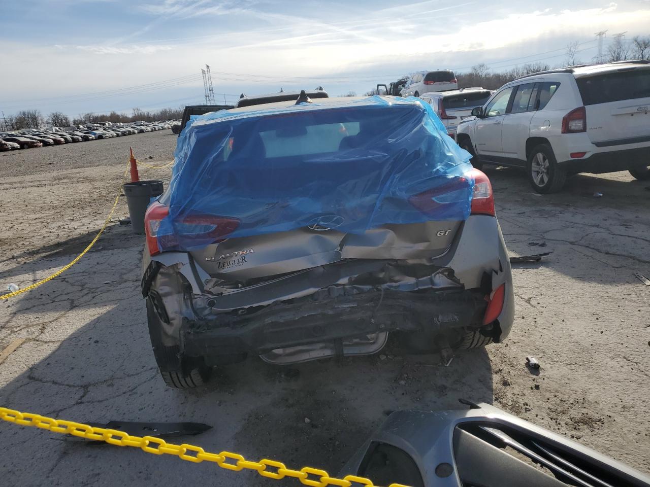 2014 Hyundai Elantra VIN KMHD35LHXEU200189 Copart auction photo, all over damage thumbnail 6