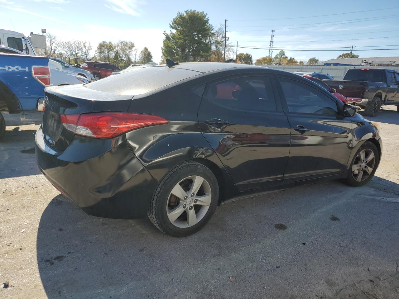 2013 Hyundai Elantra VIN KMHDH4AE0DU797582 Copart auction photo, vandalism / side damage thumbnail 3