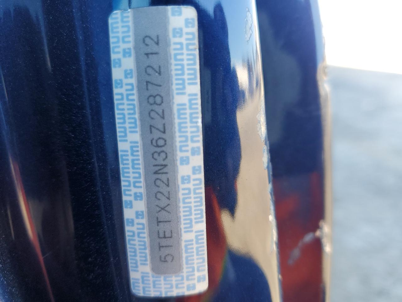 2006 Toyota Tacoma VIN 5TETX22N36Z287212 Copart auction photo, front end / side damage thumbnail 13