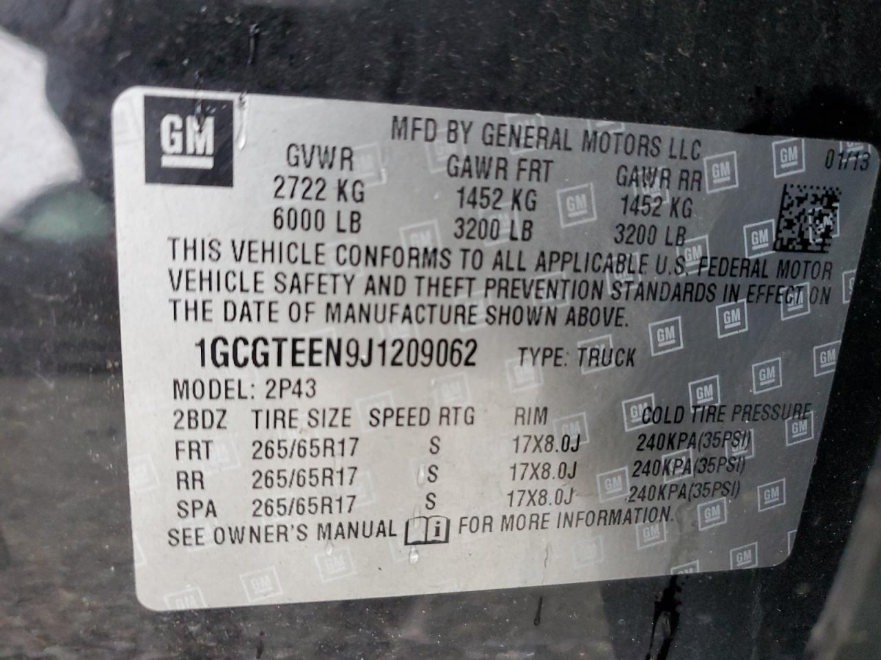 2018 Chevrolet Colorado VIN 1GCGTEEN9J1209062 Copart auction photo, front end damage thumbnail 14