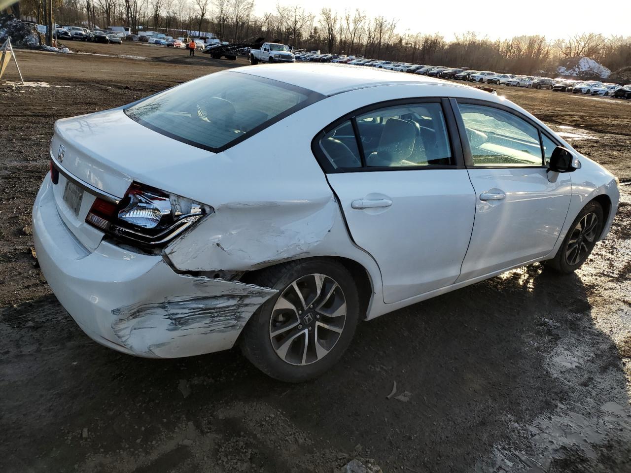 2013 Honda Civic VIN 19XFB2F83DE233901 Copart auction photo, rear end / undercarriage damage thumbnail 3