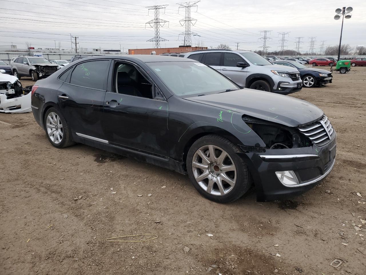 2012 Hyundai Equus VIN KMHGH4JH3CU055327 Copart auction photo, front end / side damage thumbnail 4