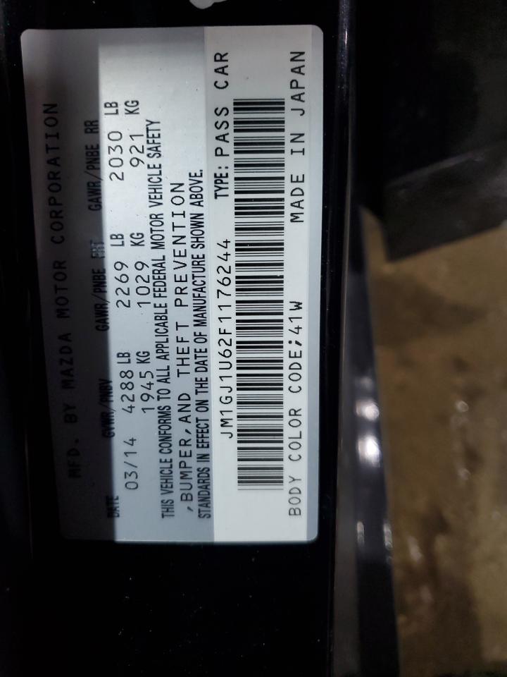 2015 Mazda 6 VIN JM1GJ1U62F1176244 Copart auction photo, side / front end damage thumbnail 14