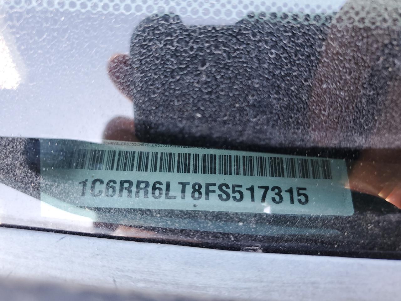 2015 RAM 1500 VIN 1C6RR6LT8FS517315 Copart auction photo, rear end damage thumbnail 12