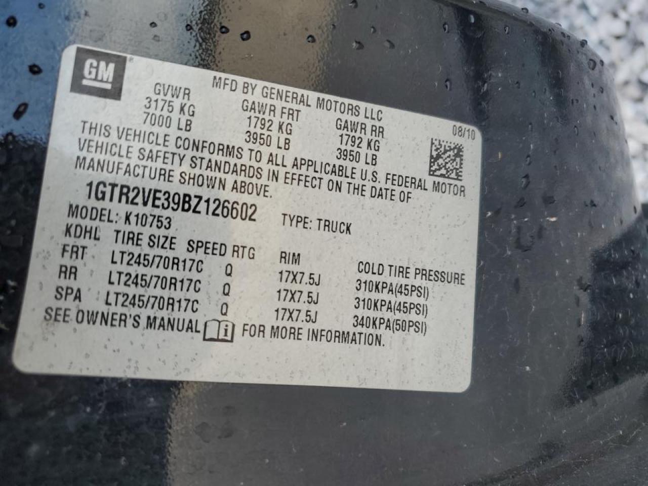 2011 GMC Sierra VIN 1GTR2VE39BZ126602 Copart auction photo, all over damage thumbnail 14