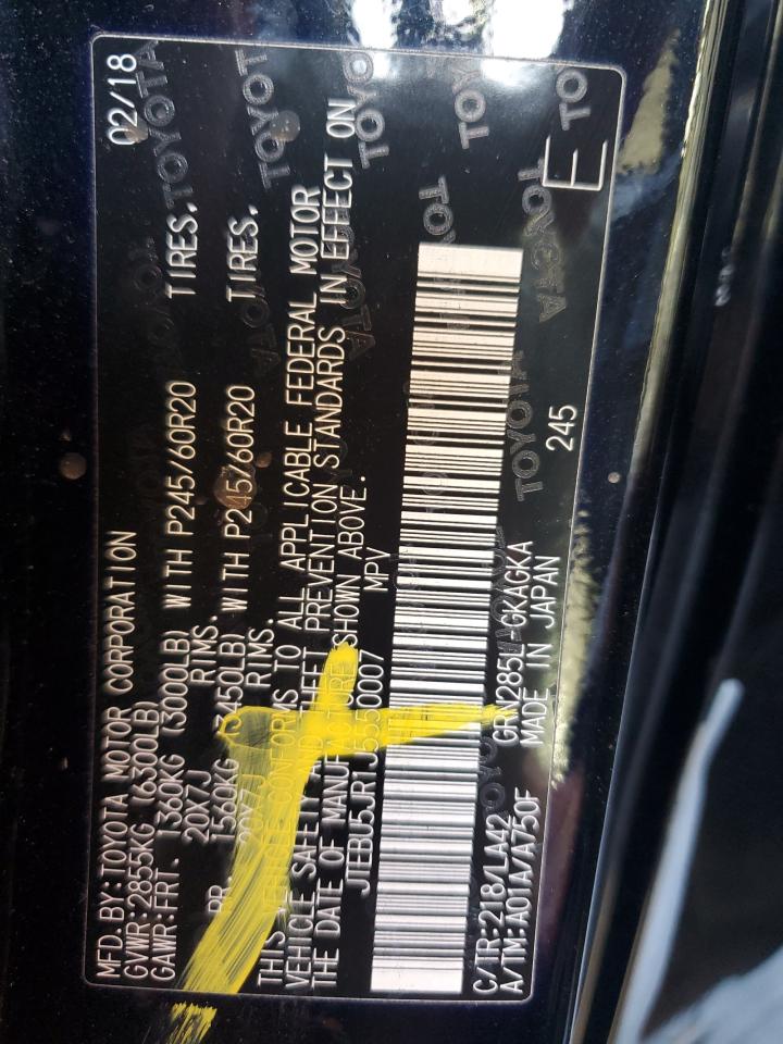 2018 Toyota 4Runner VIN JTEBU5JR1J5550007 Copart auction photo, side / front end damage thumbnail 14