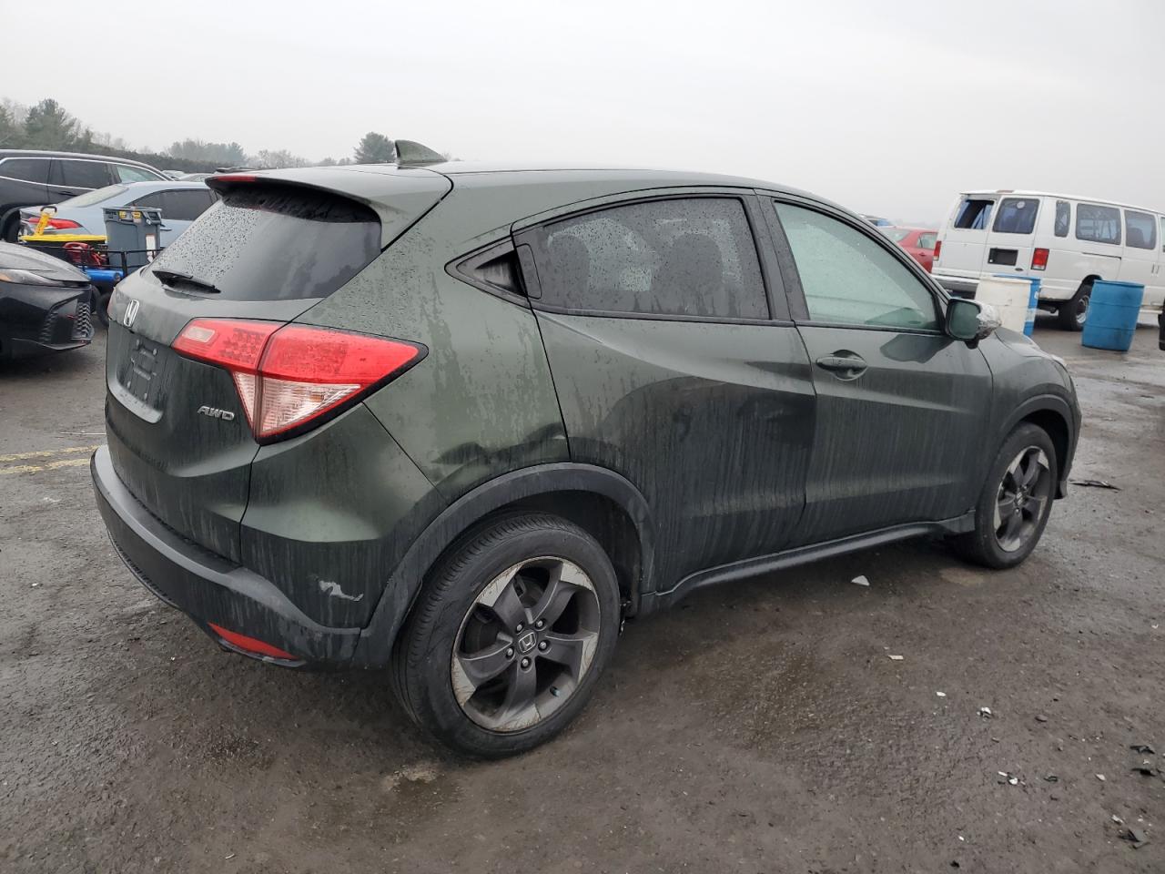 2018 Honda HR-V VIN 3CZRU6H51JG708568 Copart auction photo, rear end / side damage thumbnail 3