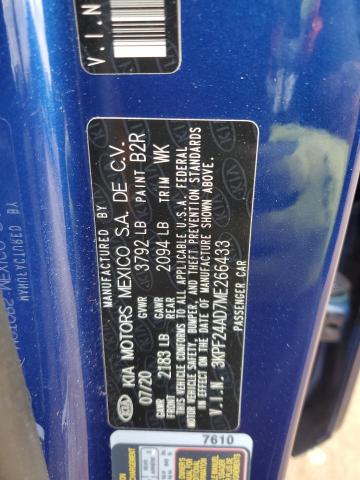 2021 KIA Forte VIN 3KPF24AD7ME266433 Copart auction photo, hail damage thumbnail 12