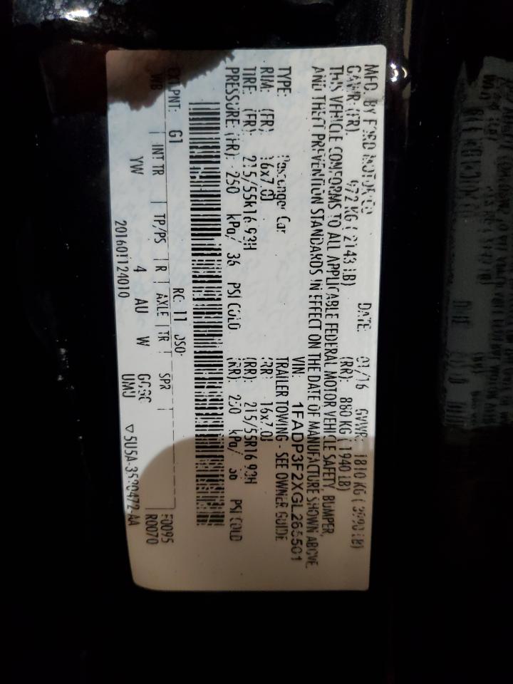 2016 Ford Focus VIN 1FADP3F2XGL265501 Copart auction photo, front end / minor dent/scratches damage thumbnail 12