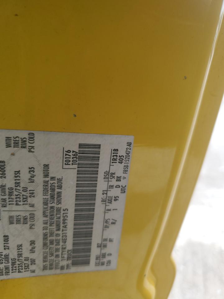 2001 Ford Ranger VIN 1FTYR14E31TA99515 Copart auction photo, front end damage thumbnail 12
