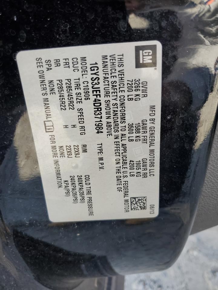 2013 Cadillac Escalade VIN 1GYS3JEF4DR371984 Copart auction photo, rear end / minor dent/scratches damage thumbnail 13