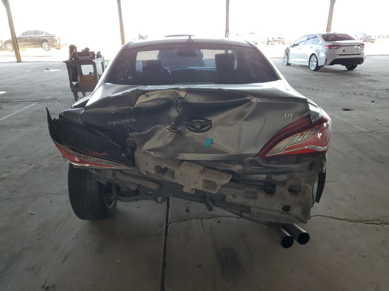 2015 Hyundai Genesis VIN KMHHT6KJ1FU129171 Copart auction photo, rear end damage thumbnail 6